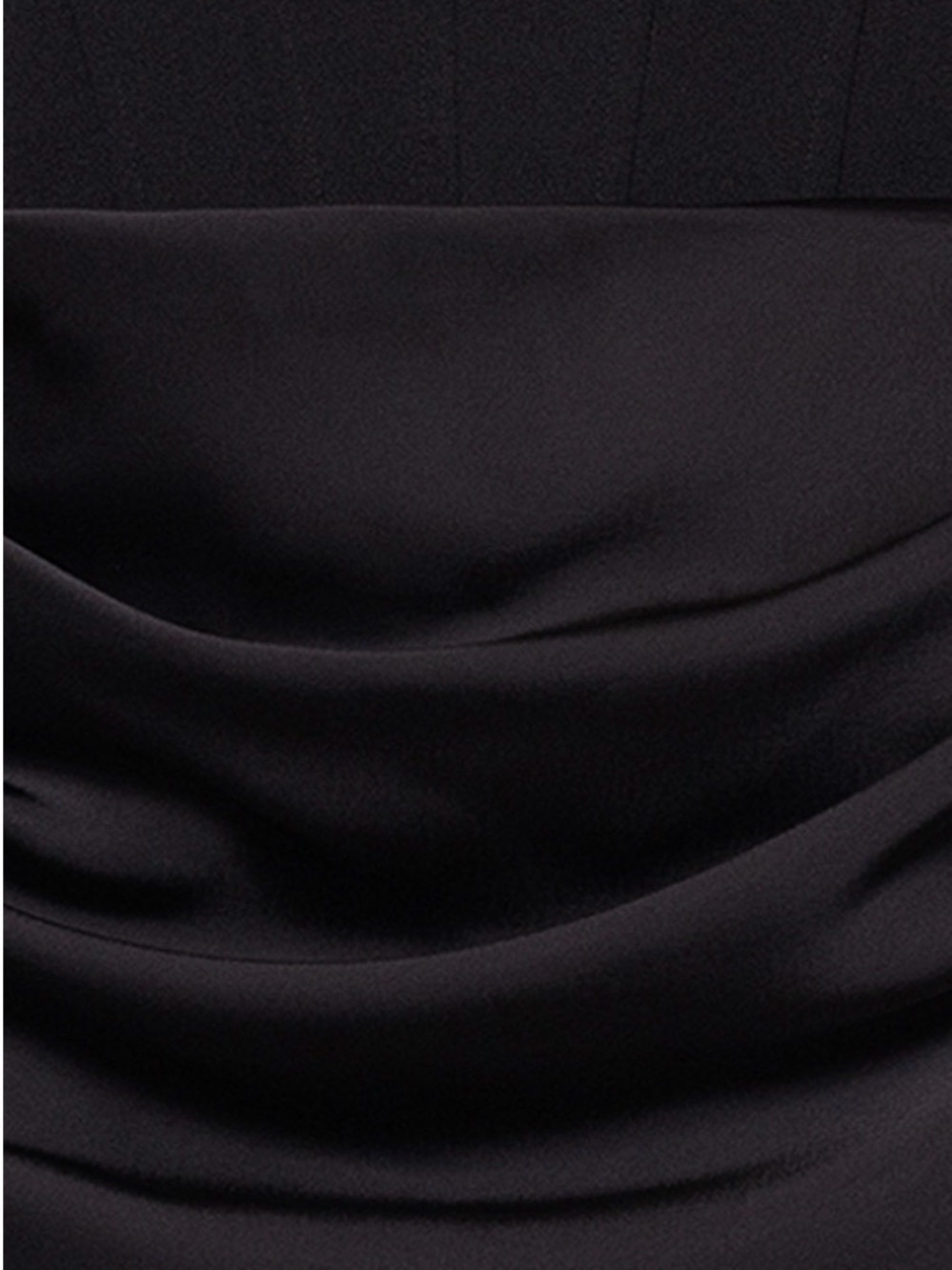 NEW Betsy and Adam Debra strapless corset mixed media draped gown in black Sz 8 - Picture 5 of 16